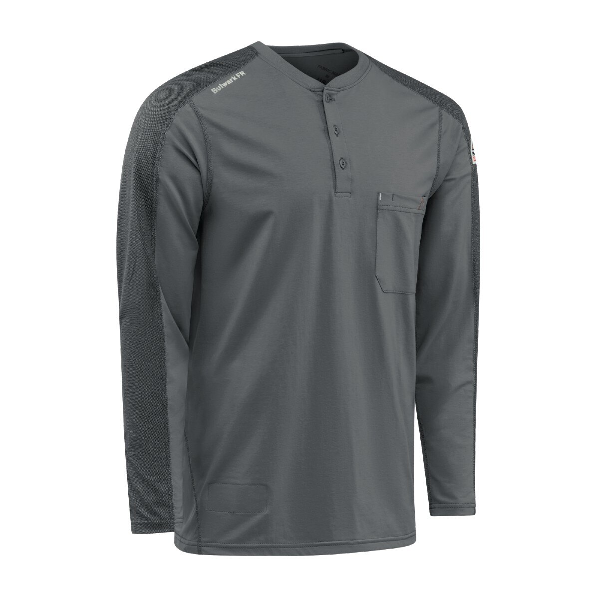 Bulwark Men's Flex Knit Henley in Charcoal